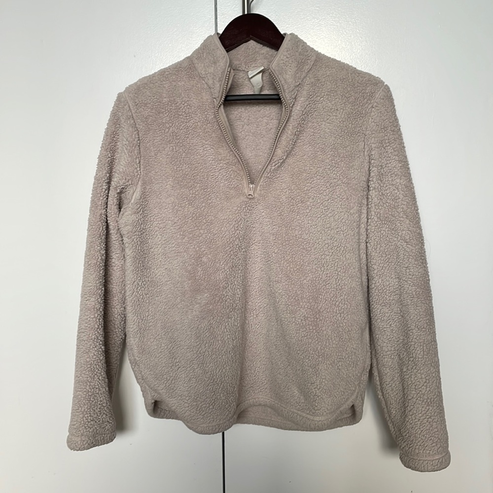H&M Sherpa Half Zip Size small.